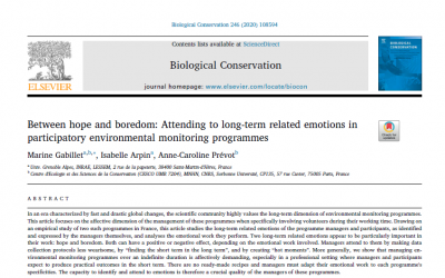 Entre espoir et lassitude : une publication scientifique sur les émotions suscitée par les dispositifs de long terme tel qu’« Alpages Sentinelles »